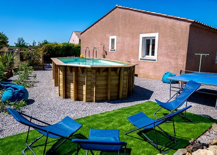 Au Coeur Des Vignes, Aramonie, Piscine Privee 빌라 Laurens